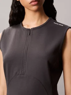 Calvin Klein A-Linien-Kleid mit Viertelreißverschluss aus Viskosemischung^Damen Kleider & Röcke