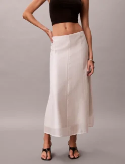 Calvin Klein A-Linien-Midirock aus Voile^Damen Kleider & Röcke