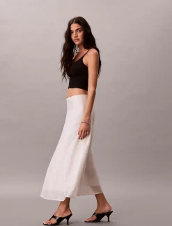 Calvin Klein A-Linien-Midirock aus Voile^Damen Kleider & Röcke