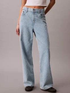 Calvin Klein All-Over Logo Baggy Jeans^Damen Passform-guide Für Denims|High Rise Skinny