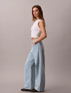 Calvin Klein All-Over Logo Baggy Jeans^Damen Passform-guide Für Denims|High Rise Skinny