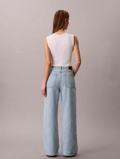 Calvin Klein All-Over Logo Baggy Jeans^Damen Passform-guide Für Denims|High Rise Skinny