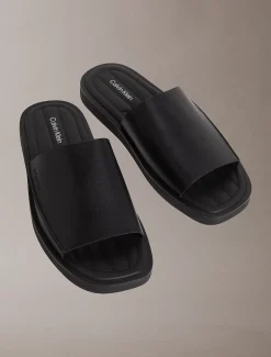 Calvin Klein Alonso - Slider-Sandalen aus Leder^Herren Slippers & Flip Flops