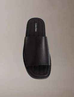 Calvin Klein Alonso - Slider-Sandalen aus Leder^Herren Slippers & Flip Flops
