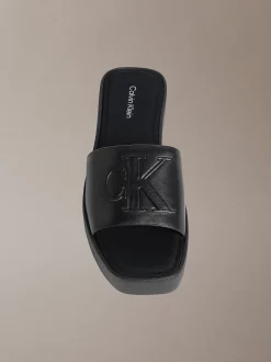 Calvin Klein Amelia - Plateau-Slippers aus Leder^Damen SandalenFrisch Eingetroffen