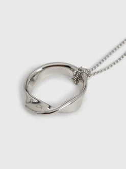 Calvin Klein Anhänger-Halskette mit gedrehtem Kreis^Damen Uhren & Schmuck