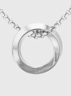 Calvin Klein Anhänger-Halskette mit gedrehtem Kreis^Damen Uhren & Schmuck