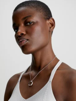 Calvin Klein Anhänger-Halskette mit gedrehtem Kreis^Damen Uhren & Schmuck