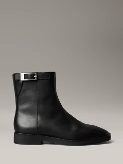 Calvin Klein Ankle-Boots aus Leder mit Reißverschluss^Damen Boots