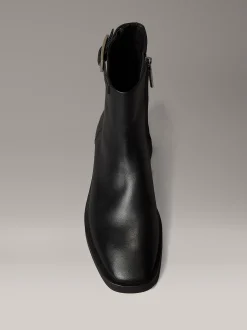 Calvin Klein Ankle-Boots aus Leder mit Reißverschluss^Damen Boots