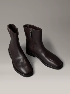 Calvin Klein Ankle-Boots aus Leder mit Reißverschluss^Damen Boots