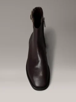 Calvin Klein Ankle-Boots aus Leder mit Reißverschluss^Damen Boots