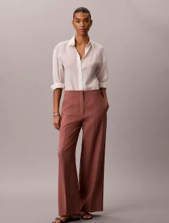 Calvin Klein Anzughose aus Lyocell und Leinen^Damen Hosen & Shorts