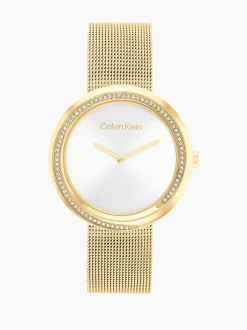 Calvin Klein Armbanduhr aus Kristall mit gedrehter Lünette^Damen Uhren & Schmuck