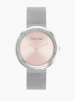 Calvin Klein Armbanduhr aus Kristall mit gedrehter Lünette^Damen Uhren & Schmuck