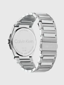 Calvin Klein Armbanduhr mit gebürstetem Zifferblatt und H-Glied-Armband^Herren Uhren & Schmuck