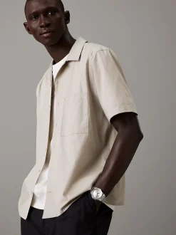 Calvin Klein Armbanduhr mit gebürstetem Zifferblatt und H-Glied-Armband^Herren Uhren & Schmuck