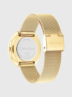 Calvin Klein Armbanduhr mit geprägtem Zifferblatt und Mesh-Armband^Damen Uhren & Schmuck