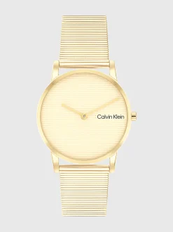 Calvin Klein Armbanduhr mit linearem Zifferblatt und Mesh-Armband^Damen Uhren & Schmuck