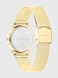 Calvin Klein Armbanduhr mit linearem Zifferblatt und Mesh-Armband^Damen Uhren & Schmuck