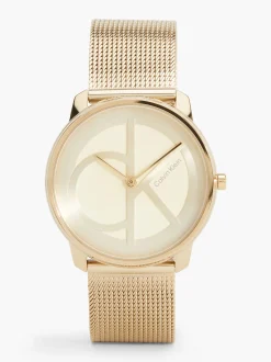Calvin Klein Armbanduhr mit Mesh und Monogramm-Logo^Damen Uhren & Schmuck|Uhren & Schmuck