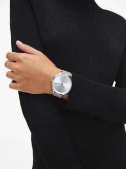 Calvin Klein Armbanduhr mit Mesh-Riemen und minimalistischem Zifferblatt^Damen Uhren & Schmuck