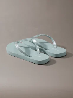 Calvin Klein Arwa - Metallic-Flip-Flops mit Perlglanz^Damen Slippers