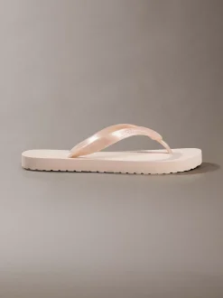 Calvin Klein Arwa - Metallic-Flip-Flops mit Perlglanz^Damen Slippers