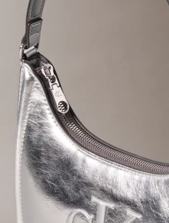 Calvin Klein Auffällige metallische Schultertasche mit Monogramm^Damen SchultertaschenFrisch Eingetroffen|Taschen