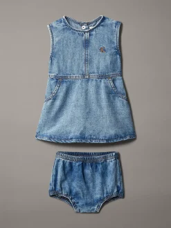 Calvin Klein Ausgestelltes Denim-Kleid für Babys^Kinder Babykleidung|Kleider & Röcke