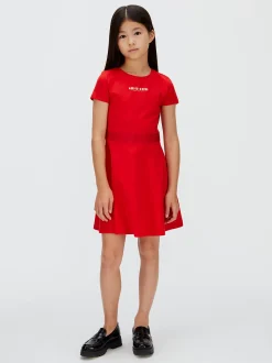 Calvin Klein Ausgestelltes Kleid aus Punto Milano^Kinder Kleider & Röcke|Kleidung