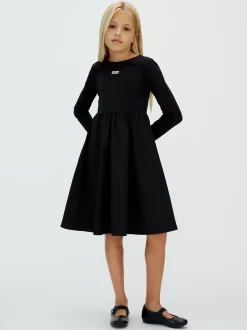 Calvin Klein Ausgestelltes Kleid mit langen Ärmeln^Kinder Kleider & Röcke|Kleidung