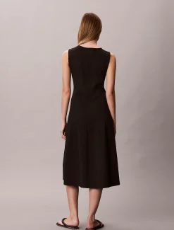 Calvin Klein Ausgestelltes Midikleid mit U-Ausschnitt^Damen Kleider & Röcke