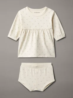 Calvin Klein Baby-Kleid mit Logo^Kinder Babykleidung