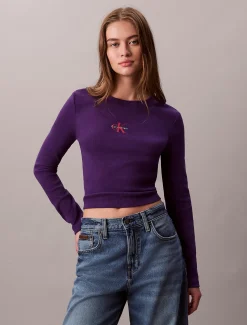 Calvin Klein Baby-Langarmshirt mit Monologo^Damen T-shirts & Tops