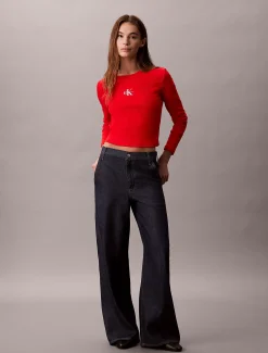 Calvin Klein Baby-Langarmshirt mit Monologo^Damen T-shirts & Tops