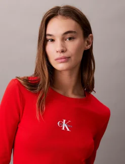 Calvin Klein Baby-Langarmshirt mit Monologo^Damen T-shirts & Tops