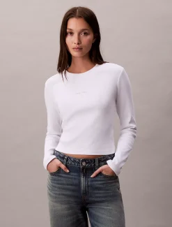 Calvin Klein Baby-Langarmshirt mit Monologo^Damen T-shirts & Tops