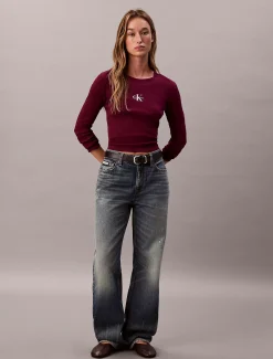 Calvin Klein Baby-Langarmshirt mit Monologo^Damen T-shirts & Tops