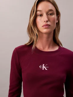 Calvin Klein Baby-Langarmshirt mit Monologo^Damen T-shirts & Tops