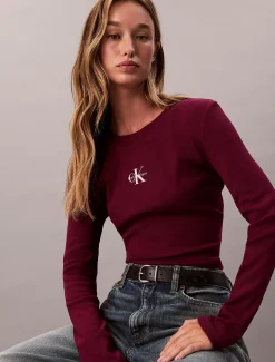 Calvin Klein Baby-Langarmshirt mit Monologo^Damen T-shirts & Tops