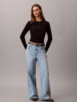 Calvin Klein Baby-Langarmshirt mit Monologo^Damen T-shirts & Tops