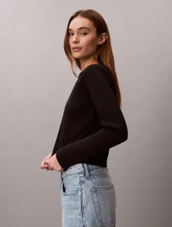 Calvin Klein Baby-Langarmshirt mit Monologo^Damen T-shirts & Tops