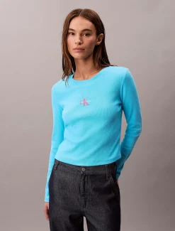 Calvin Klein Baby-Langarmshirt mit Monologo^Damen T-shirts & Tops