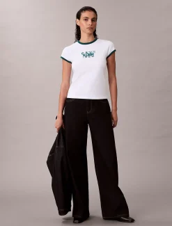 Calvin Klein Baby-T-Shirt mit 1968-Logo-Grafik^Damen T-shirts & Tops