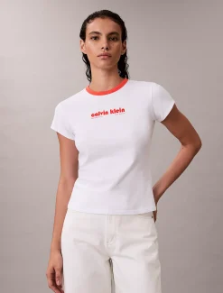 Calvin Klein Baby-T-Shirt mit Logo-Grafik^Damen T-shirts & Tops