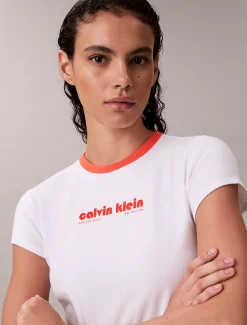 Calvin Klein Baby-T-Shirt mit Logo-Grafik^Damen T-shirts & Tops