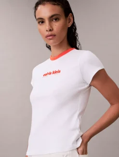 Calvin Klein Baby-T-Shirt mit Logo-Grafik^Damen T-shirts & Tops