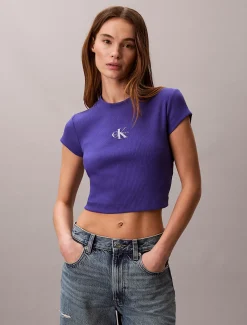 Calvin Klein Baby-T-Shirt mit Monologo^Damen T-shirts & Tops
