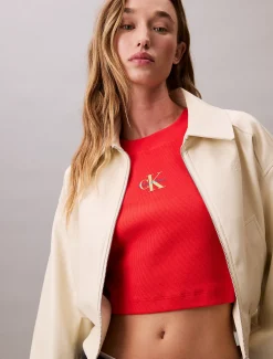 Calvin Klein Baby-T-Shirt mit Monologo^Damen T-shirts & Tops